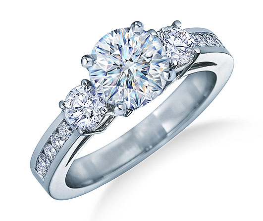 Three Stones Diamond Engagement Ring 