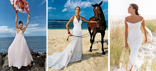 Beach wedding gowns are far less formal and generally do not have a 